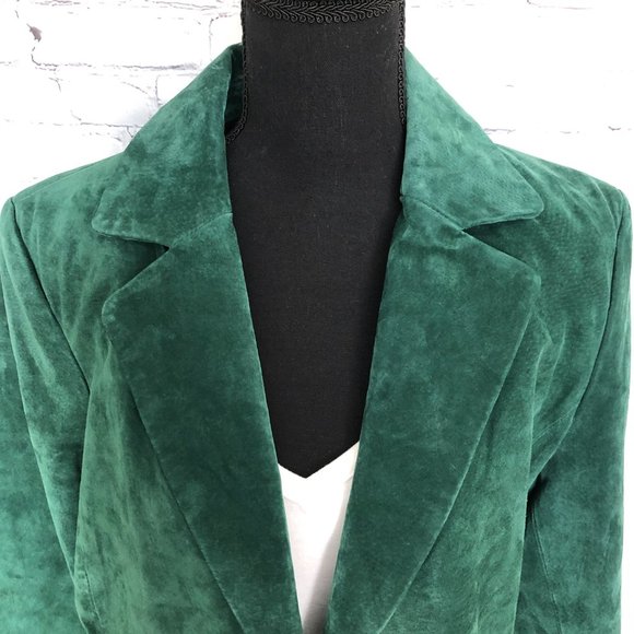 SIENNA Leather Suede Jacket Blazer Green NWOT 14 - Picture 6 of 13